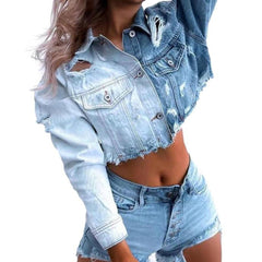Two color patchwork denim jacket
