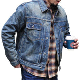 Premium Herren Vintage Jeansjacke