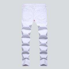 Vaqueros blancos pintados de color para hombre