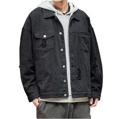 Stylish ripped men jeans jacket