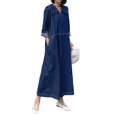 Pull on women stylish denim dress