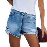 Ripped jeans skirt-shorts