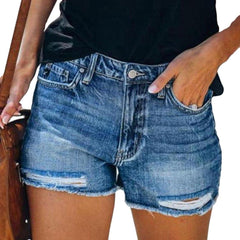 Ripped women jeans shorts