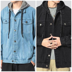 Street style hooded jeans jacket