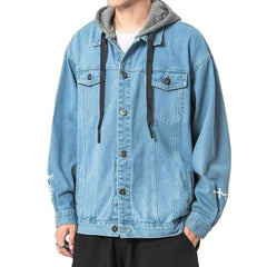 Street style hooded jeans jacket