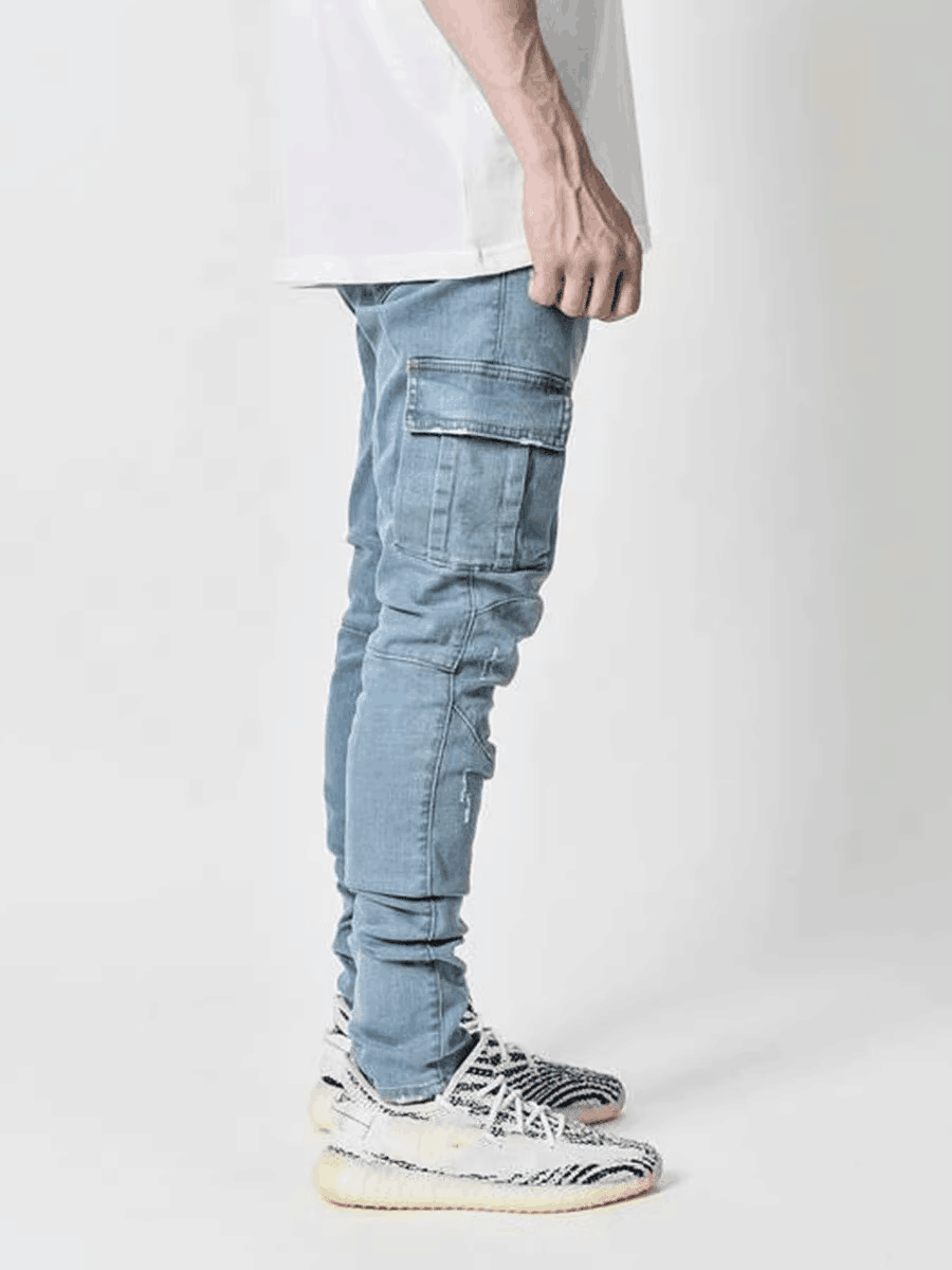 Reworked men worker jeans