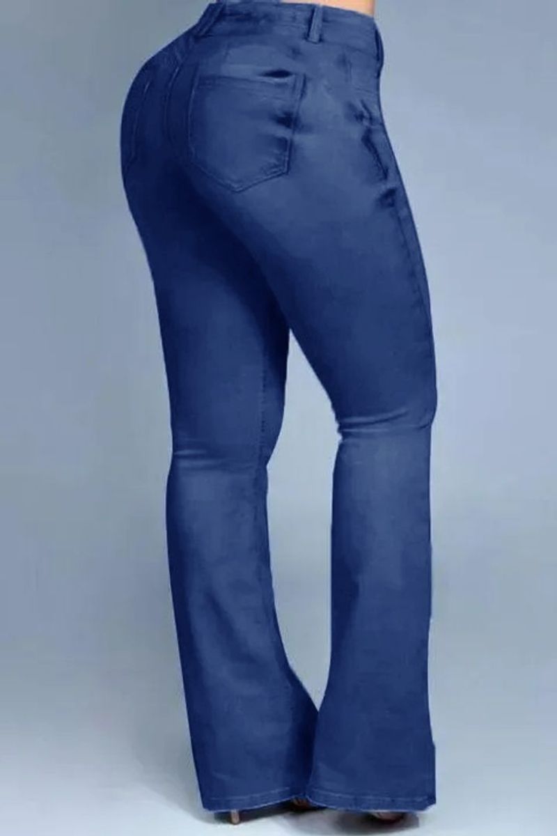 Button Front Butt Lifting Flare Jeans