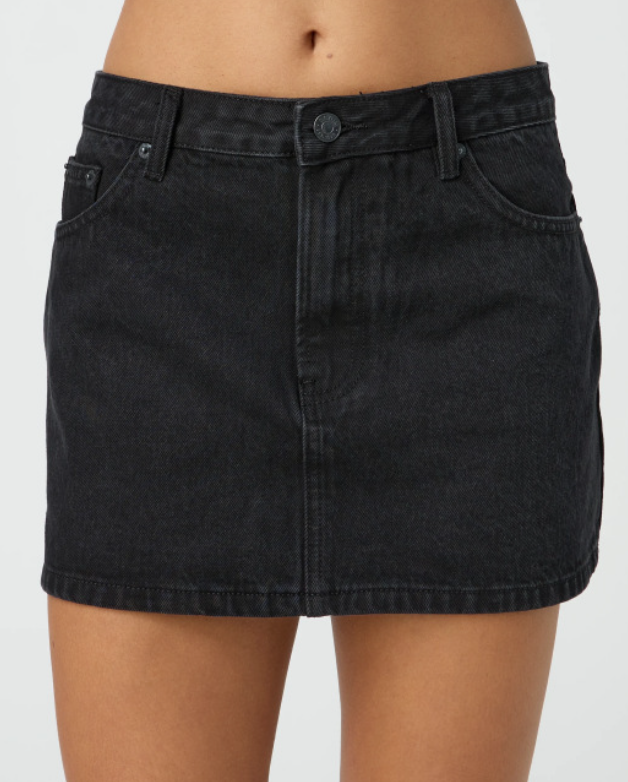 Slim Fit Stretch Washed Denim Mini Skirt