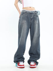 Baggy-Boyfriendjeans aus Denim mit Washed-Effekt