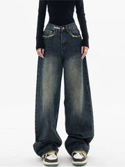 Baggy-Boyfriendjeans im Vintage-Look mit verwaschenem Effekt