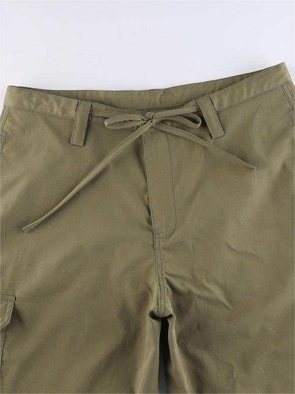 Grüne Cargohose mit geradem Bein und Taschen