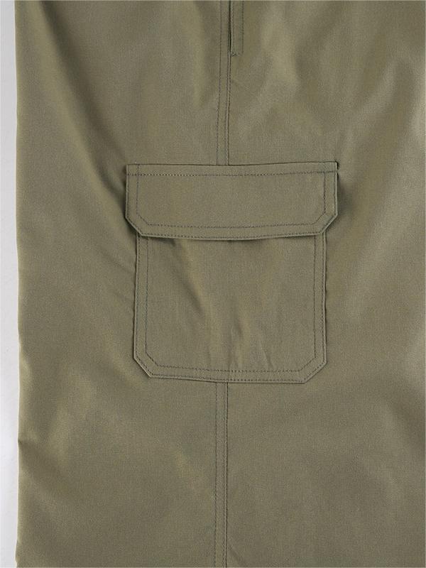 Grüne Cargohose mit geradem Bein und Taschen