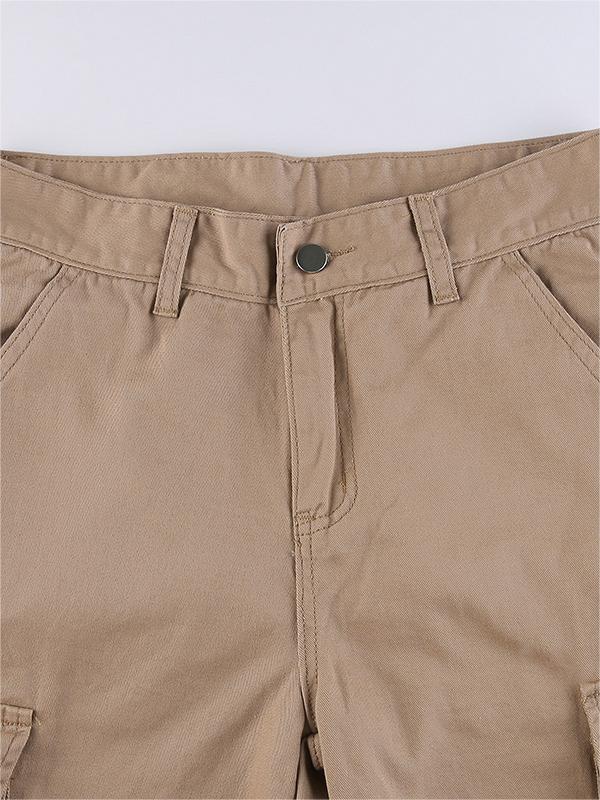 Braune Vintage-Cargojeans mit aufgesetzten Taschen
