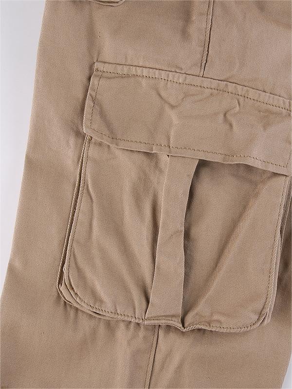 Braune Vintage-Cargojeans mit aufgesetzten Taschen