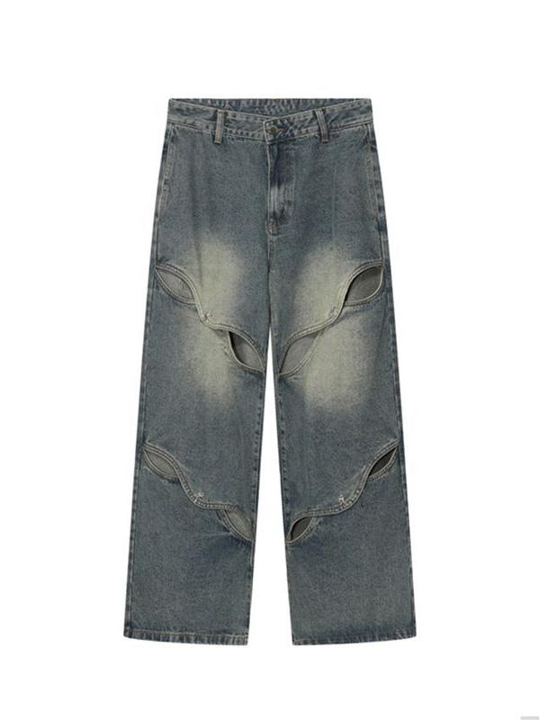 Baggy-Boyfriendjeans mit dekonstruiertem Washed-Effekt