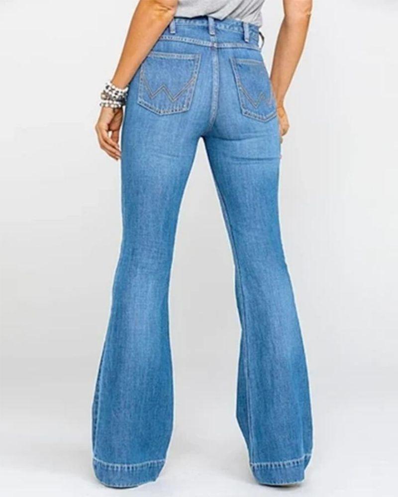 Classic Flare Hem High Waist Jeans