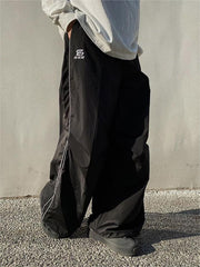 Fallschirmhose mit weitem Bein und Paspelierung im Vintage-Stil