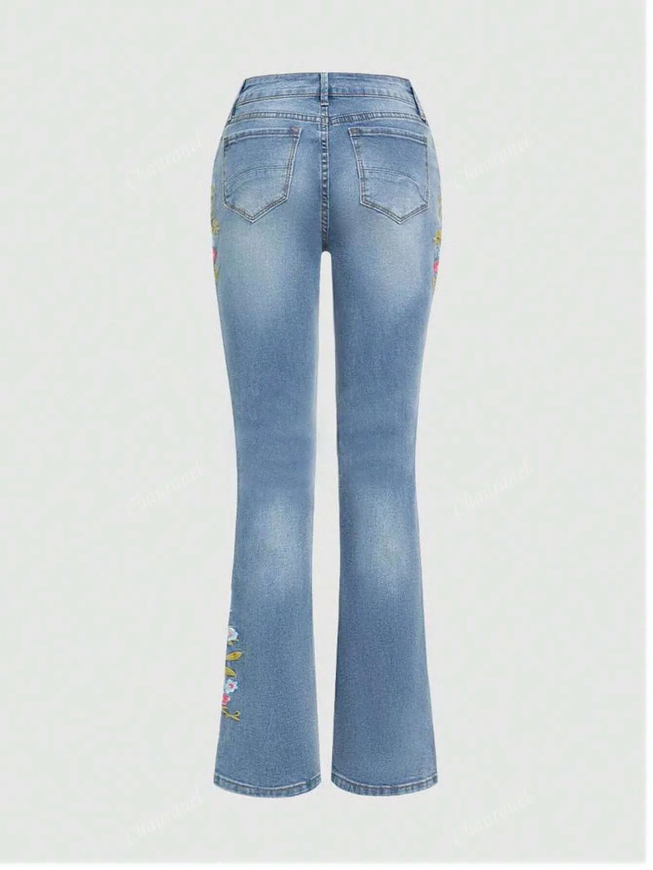 Embroidered Slim Fit Low Waist Jeans