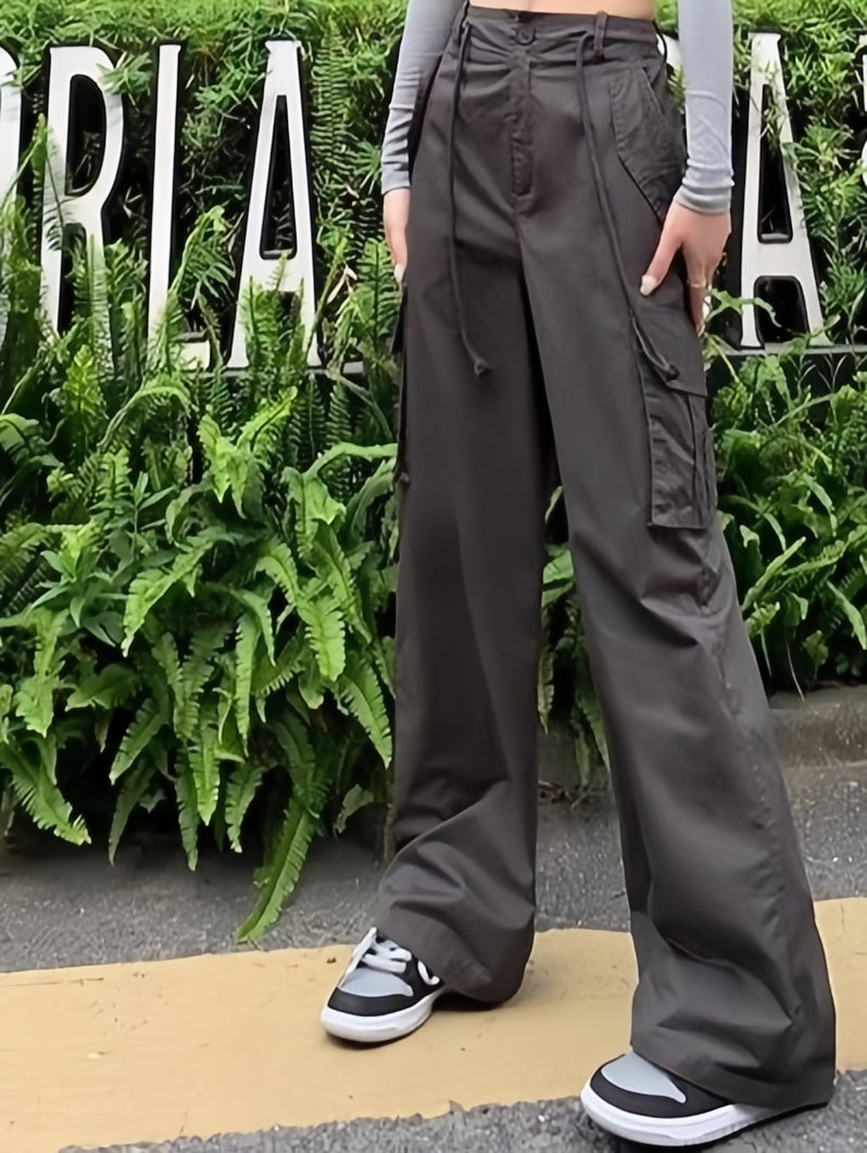 Hip Hop Cargohose mit mehreren Taschen und Kordelzug