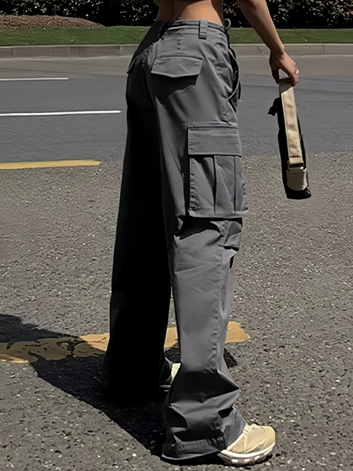 Hip Hop Cargohose mit mehreren Taschen und Kordelzug