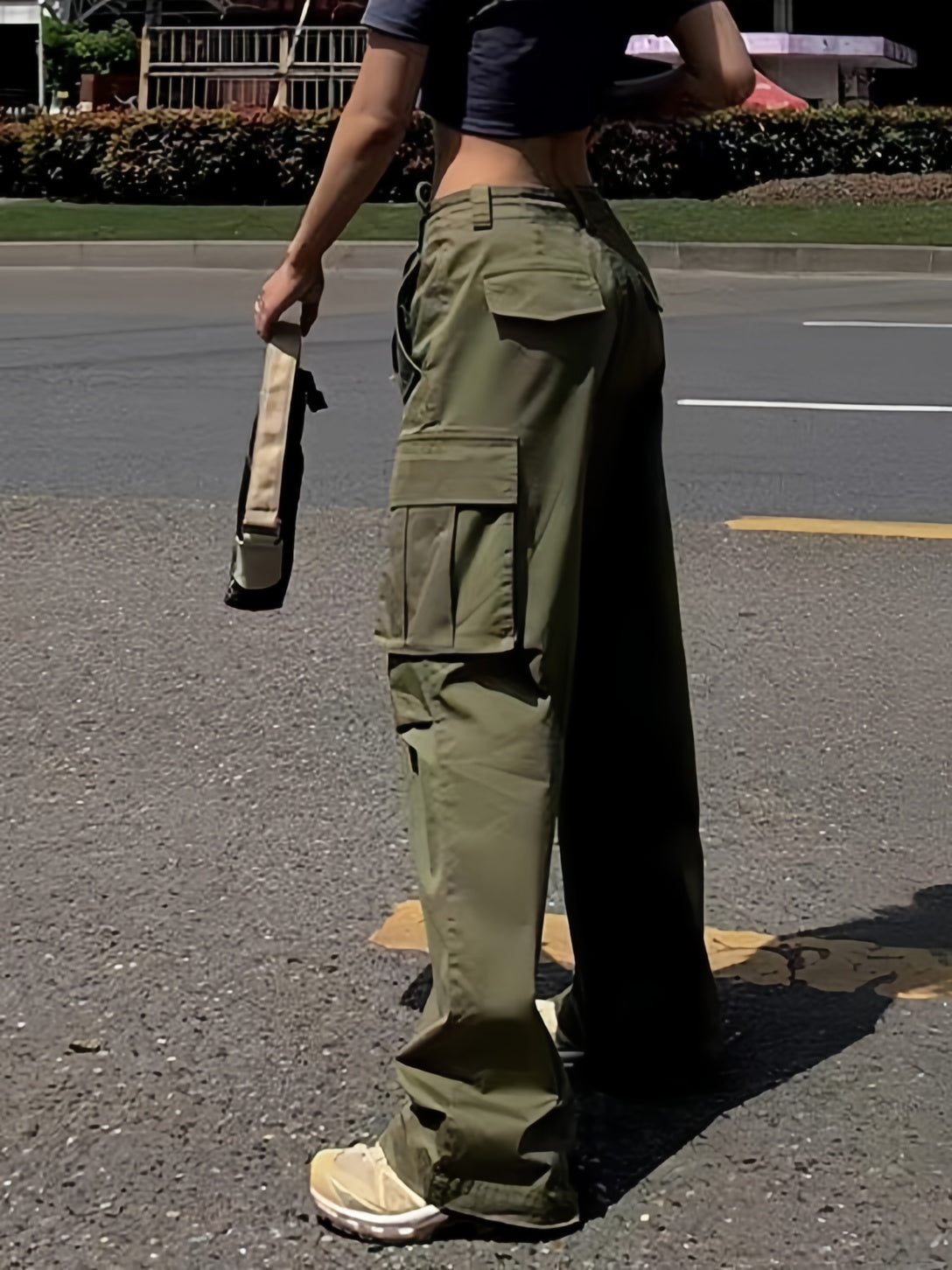 Hip Hop Cargohose mit mehreren Taschen und Kordelzug