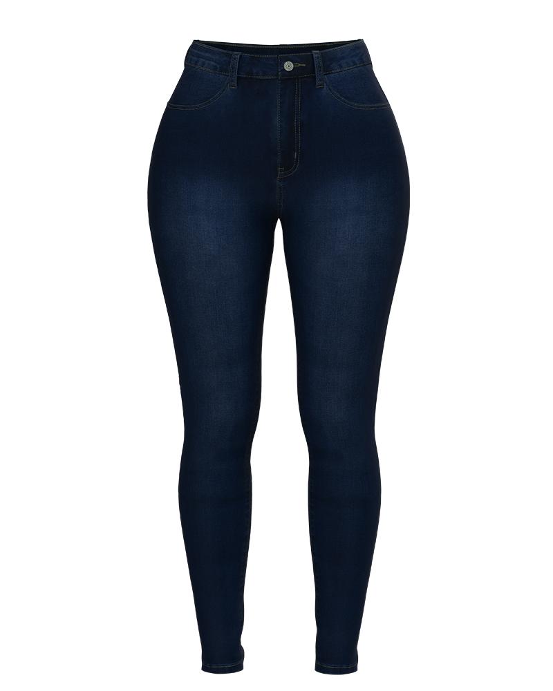 Elastic High Waist Butt Lifting Jeans