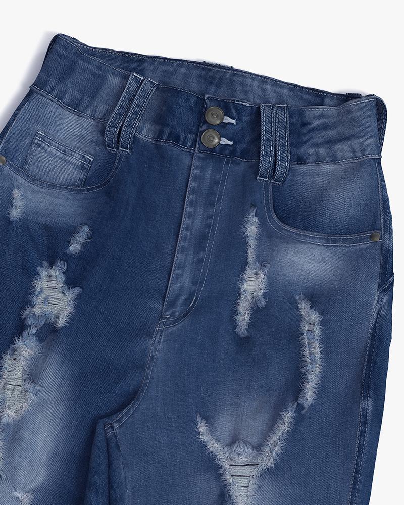 Extreme Distressed High Waist Skinny Jeans