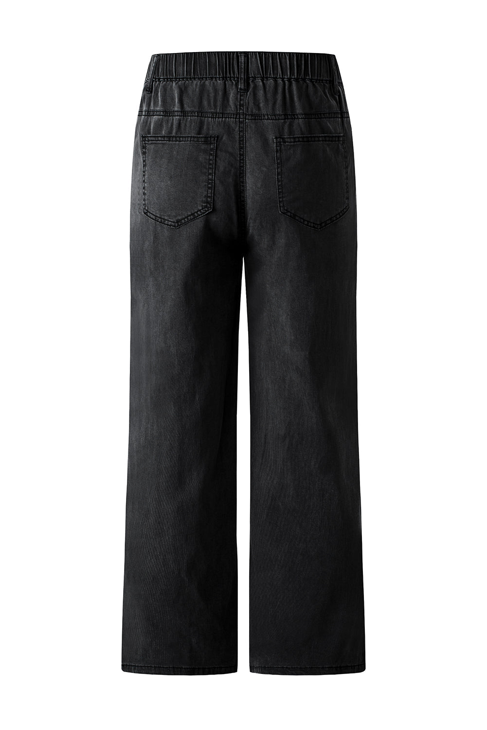 Pantalones vaqueros suaves de pierna ancha de tencel negro