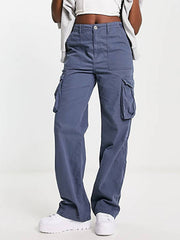 Vielseitige High Rise Cargohose mit mehreren Taschen