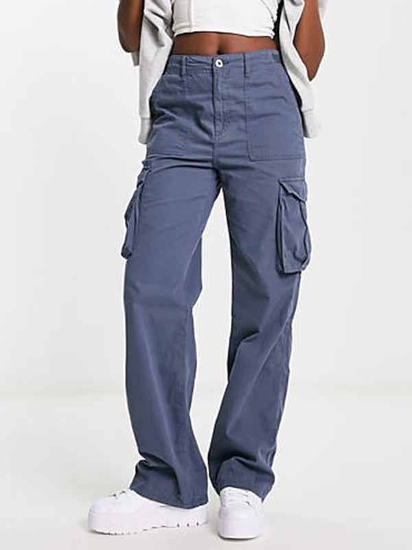 Vielseitige High Rise Cargohose mit mehreren Taschen