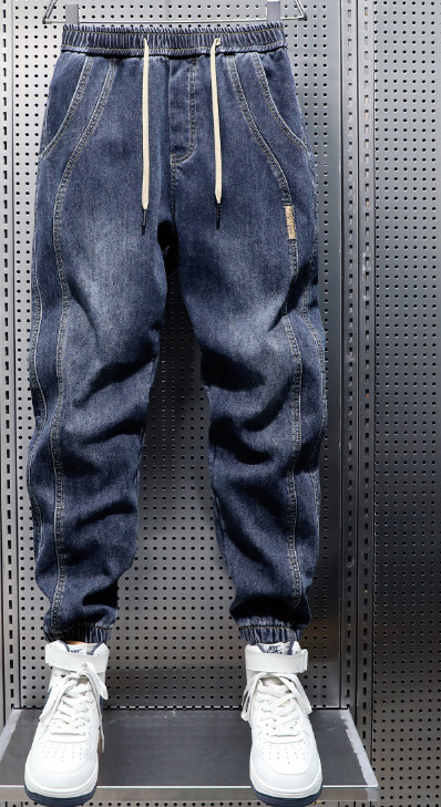 Light wash men denim joggers