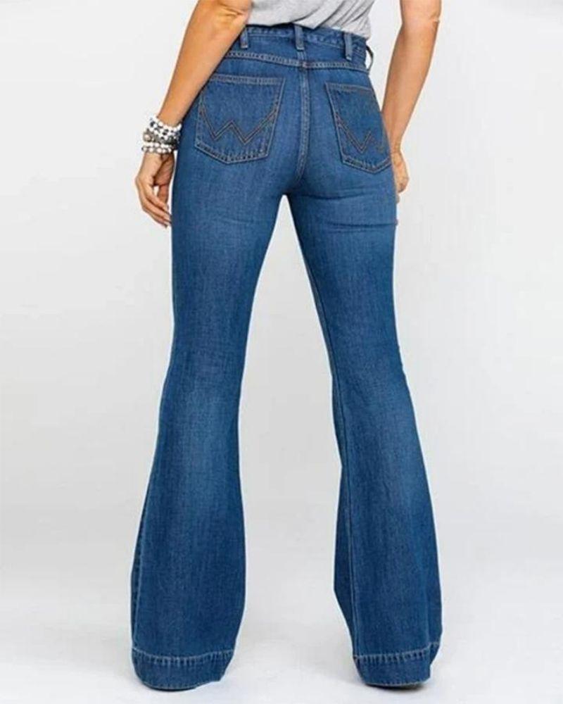 Classic Flare Hem High Waist Jeans