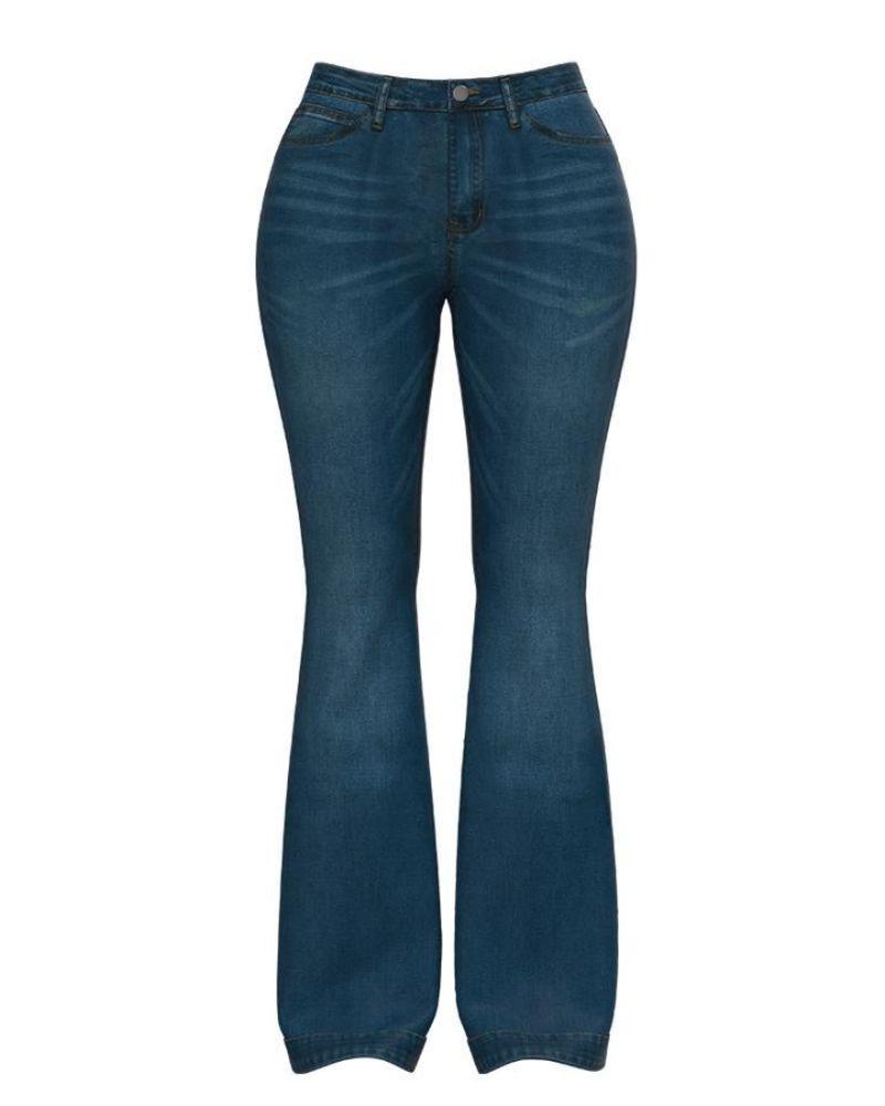 Classic Flare Hem High Waist Jeans