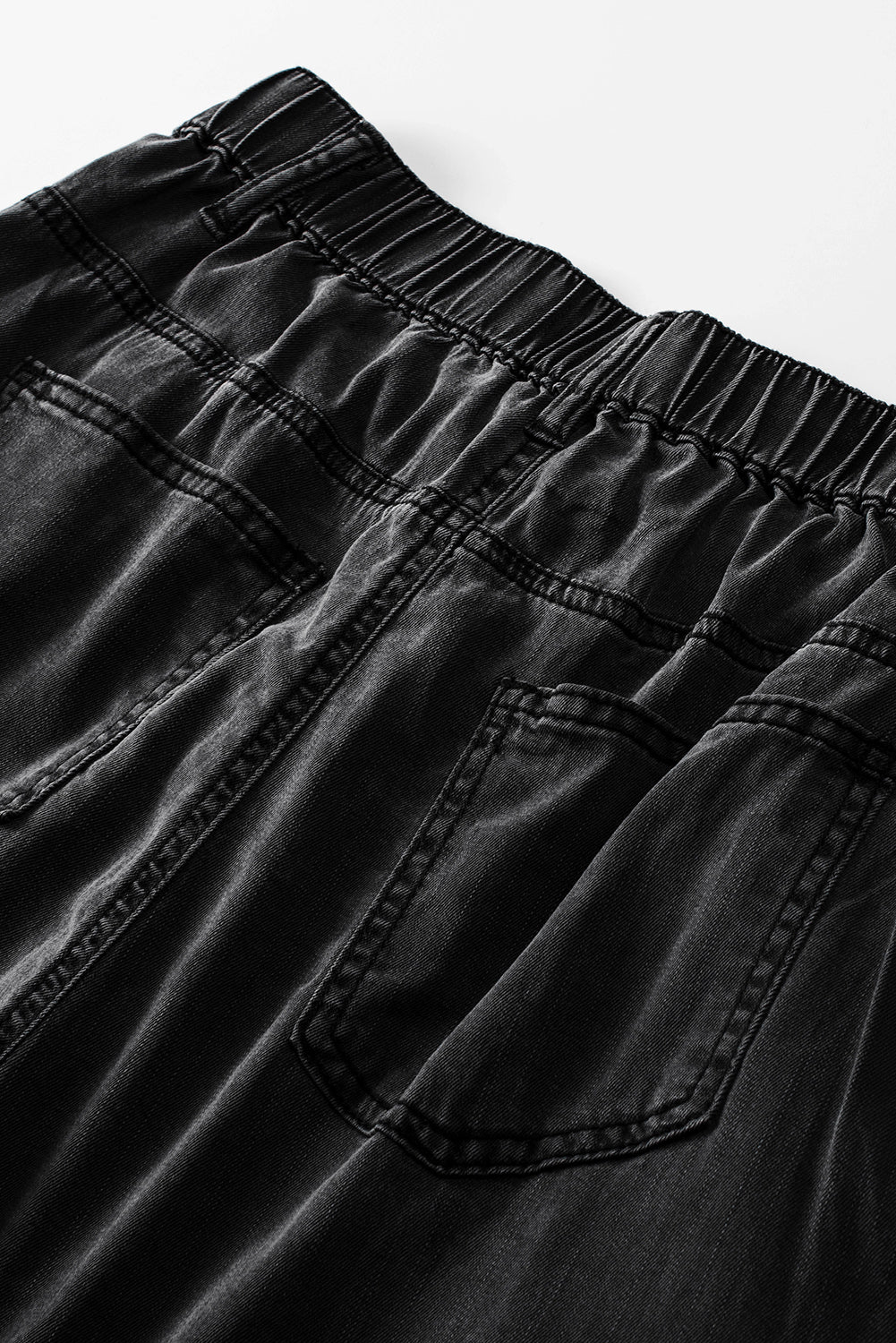 Pantalones vaqueros suaves de pierna ancha de tencel negro