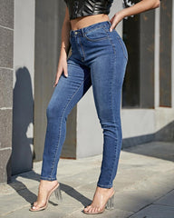 Elastic High Waist Butt Lifting Jeans