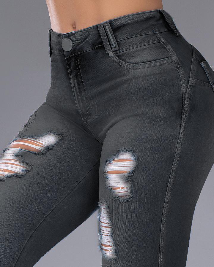 Distressed Butt Lifting Skinny Jeans