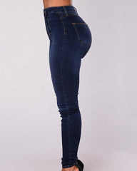 Double Button Fly Low Waist Skinny Jeans