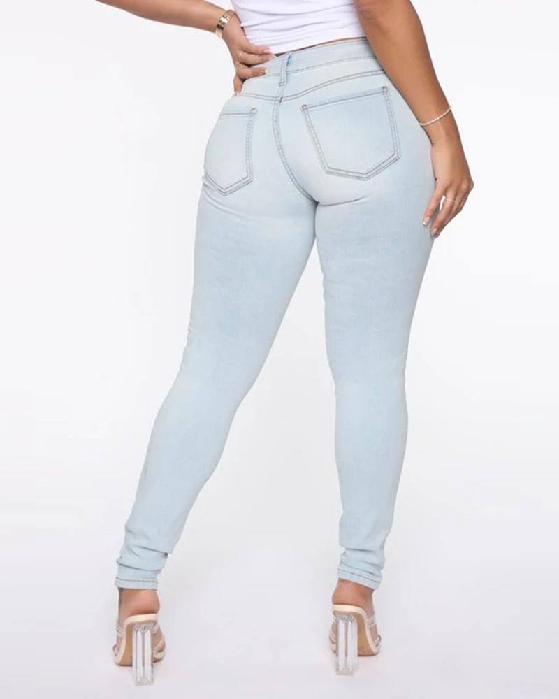 Elastic Low Waist Butt Lifting Jeans