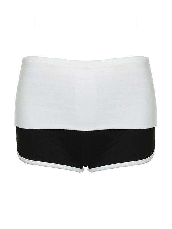 Shorts deportivos de tiro bajo con contraste