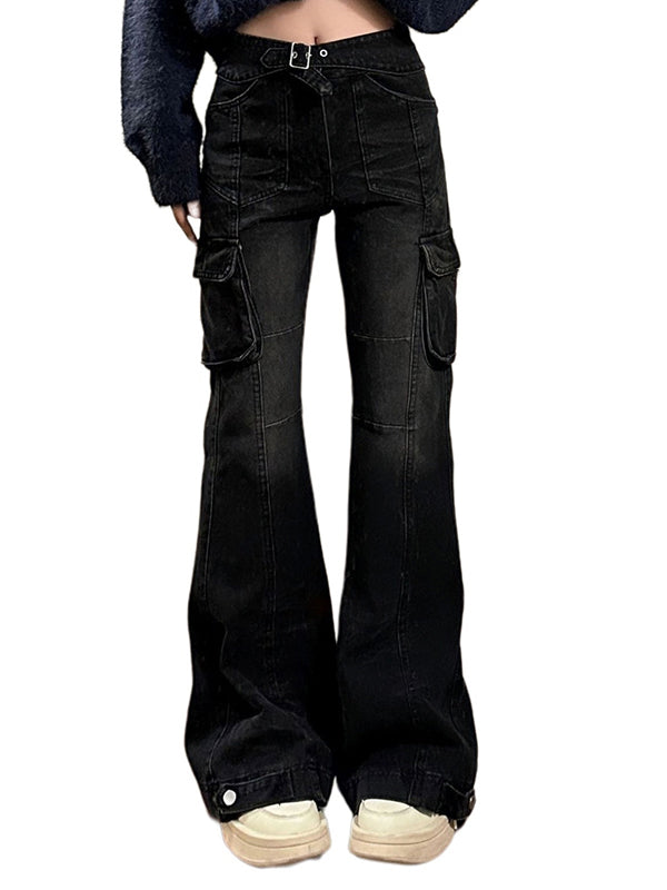 Schwarze Micro Horn Slim Moisturizing Cargo Jeans