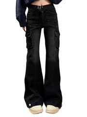 Schwarze Micro Horn Slim Moisturizing Cargo Jeans