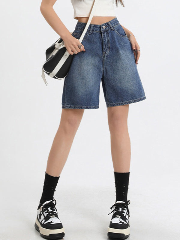 Blaue Vintage-Jeans-Bermudashorts