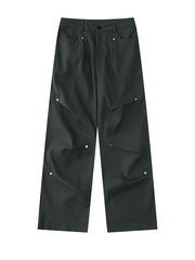 Grey Y2K Loose Cargo Pants