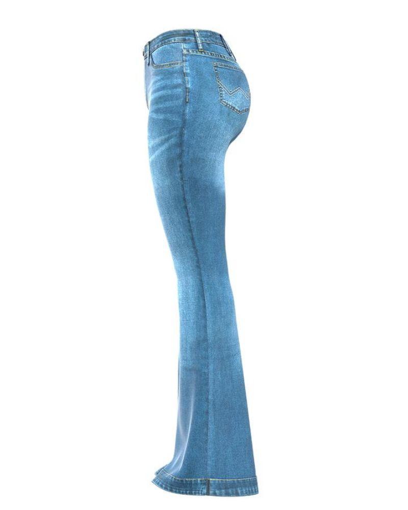 Classic Flare Hem High Waist Jeans