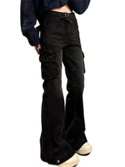 Schwarze Micro Horn Slim Moisturizing Cargo Jeans