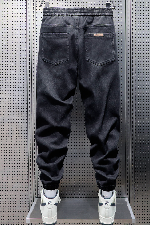 Light wash men denim joggers