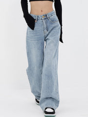 Back Embroidered Baggy Boyfriend Jeans