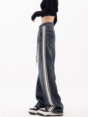 Patchwork Denim Baggy Trendy Wide Leg Pants