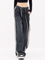 Patchwork Denim Baggy Trendy Wide Leg Pants