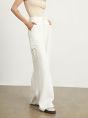 Minimalist White Denim Trendy Wide Leg Jeans